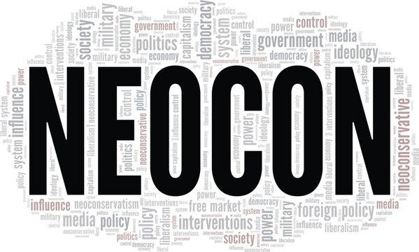 Neocon word cloud conceptual design isolated on white background.