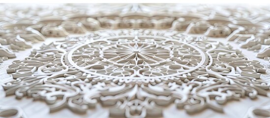 Obraz premium Highkey image of a beautiful intricate pattern. Copy space image. Place for adding text or design