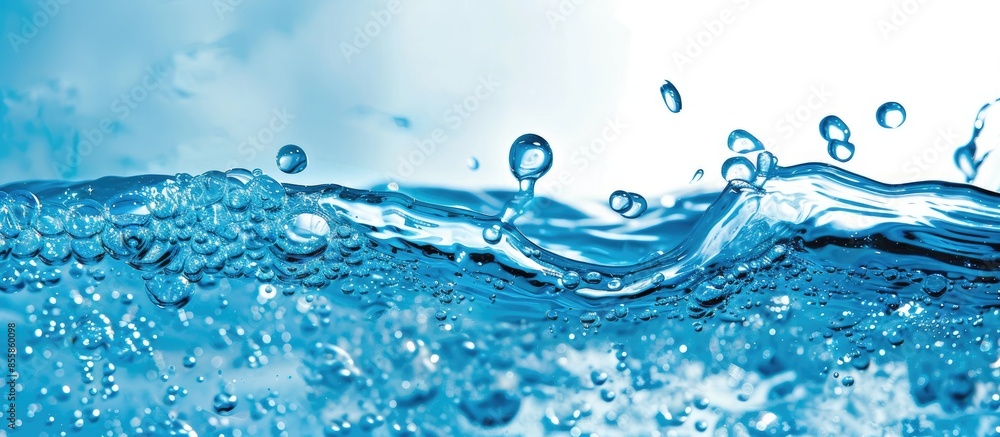 Aufkleber fresh water with bubbles. Copy space image. Place for adding text or design