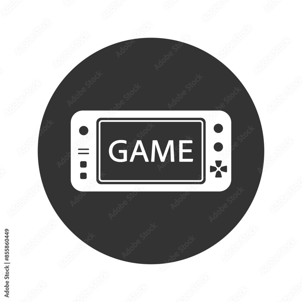 Poster creative switch button console illustration. flat vector hybrid video game console icon