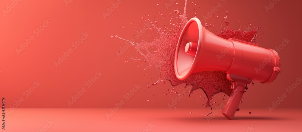 Poster Dynamic Label With Megaphone And text Coming Soon. with copy space image. Place for adding text or design