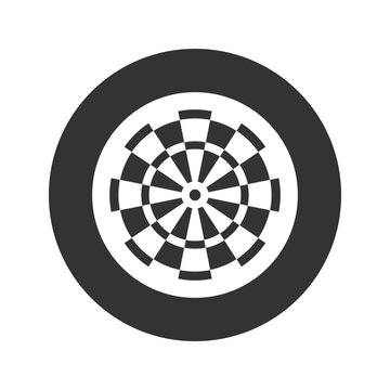 Dart board for darts pub game flat vector icon for sports apps and websites