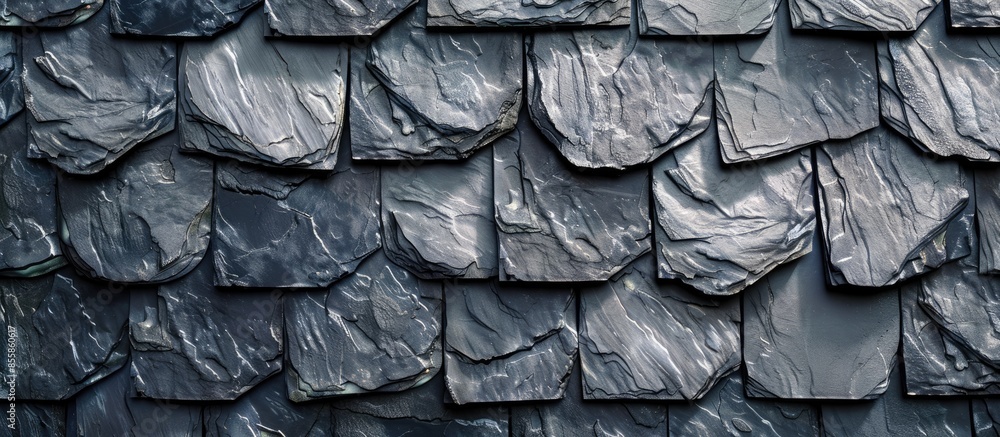 Poster slate roofing texture, tiles, slate tile. with copy space image. Place for adding text or design