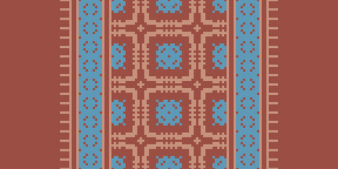 Native American Ethnic style abstract Navajo geometric tribal vector seamless pattern background.