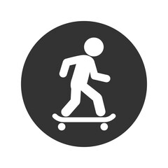 Skateboarder icon flat style sign vector