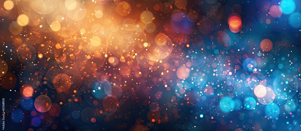 Poster Colourful holiday bokeh. Abstract Christmas background. with copy space image. Place for adding text or design