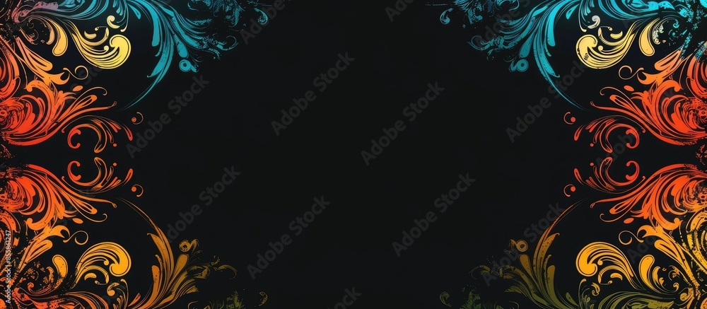 Poster coloured frame and borders. abstraction pattern. this ornament can be used for design packaging and 