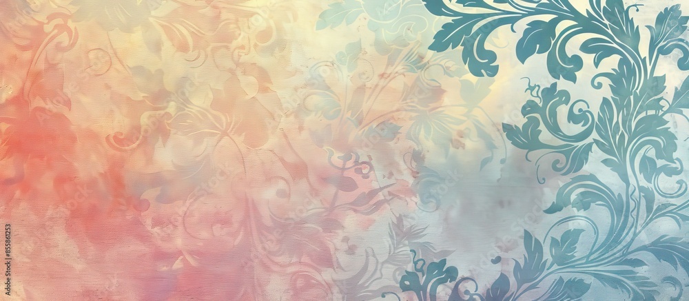 Fototapete details border textile seamless digital border professional work pastel background. with copy space 