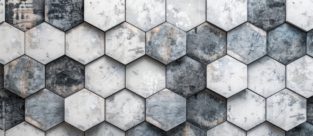 Poster hexagonal wall tiles for home, kitchen, bathroom and interior modern designs. texture with honeycomb