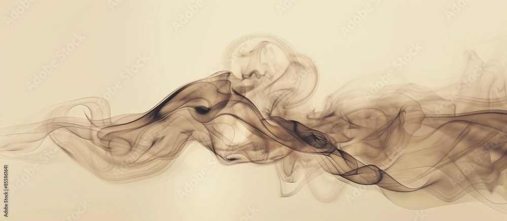 Poster brown smoke abstract on pastel background. . with copy space image. place for adding text or design