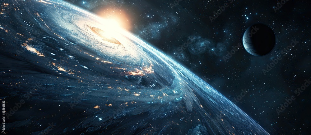Poster the spiral galaxy. with copy space image. Place for adding text or design