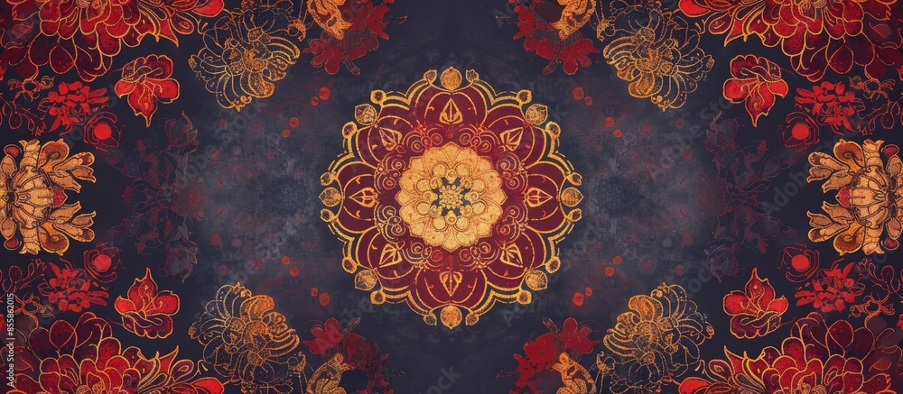 Poster wallpaper, background pattern in Asian style for your design. with copy space image. Place for adding text or design