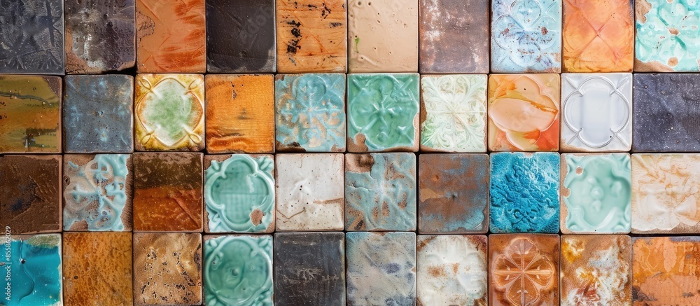 Poster ceramic wall tiles design with home decoration colored background used for ceramic bathroom tiles te