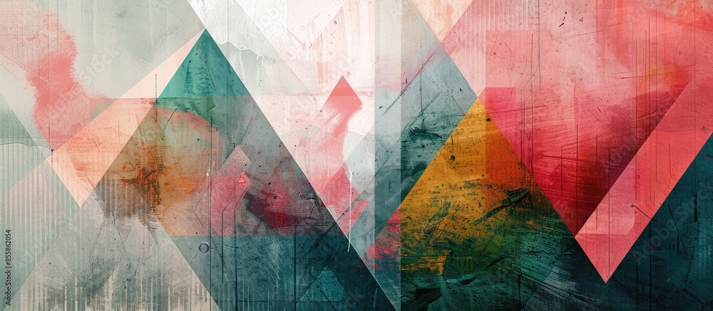 Poster picture art with geometric shapes. with copy space image. place for adding text or design