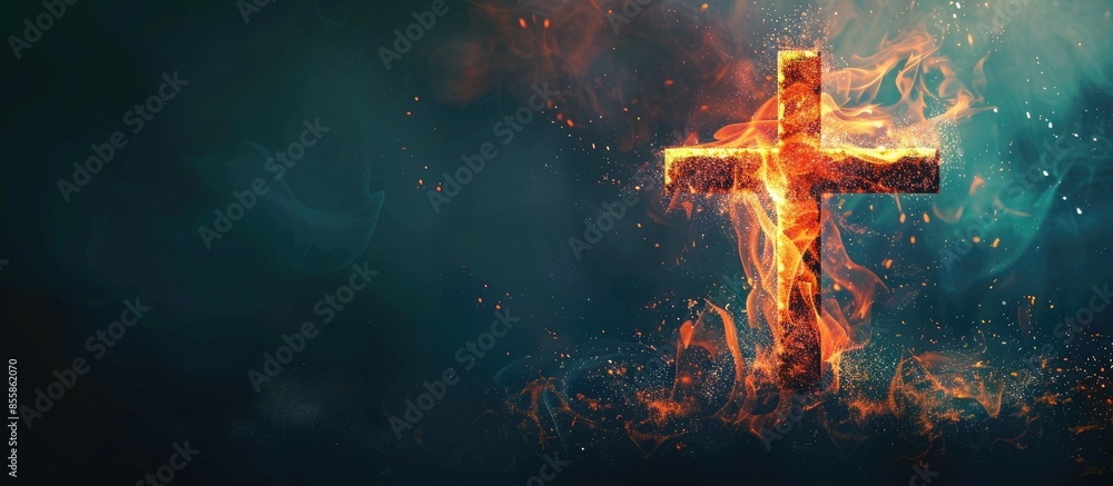 Aufkleber Abstract cross. Copy space image. Place for adding text or design