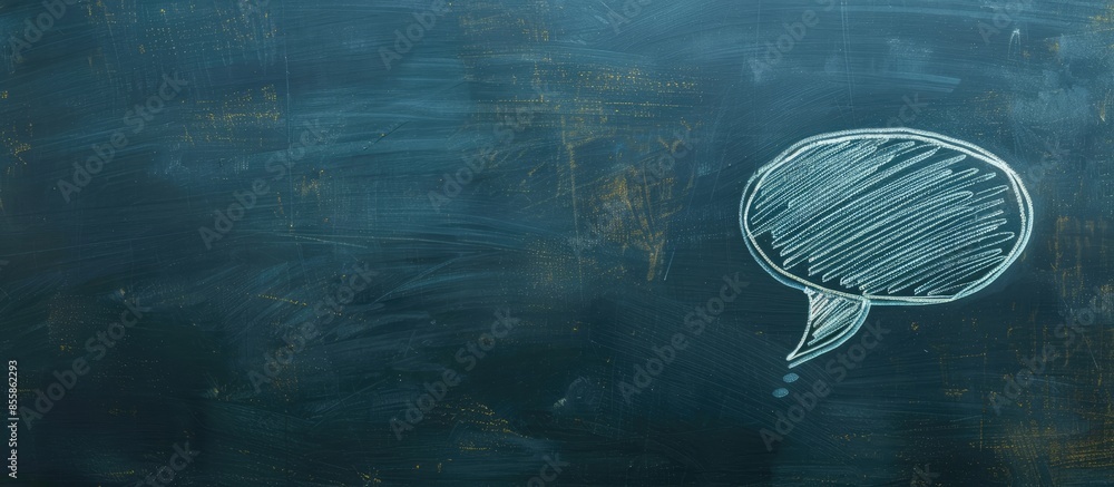 Poster crowdfunding written speech bubble on blackboard. with copy space image. place for adding text or de