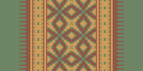 Native American Ethnic style abstract Navajo geometric tribal vector seamless pattern background.