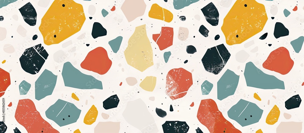 Poster seamless abstract terrazzo pattern. with copy space image. place for adding text or design