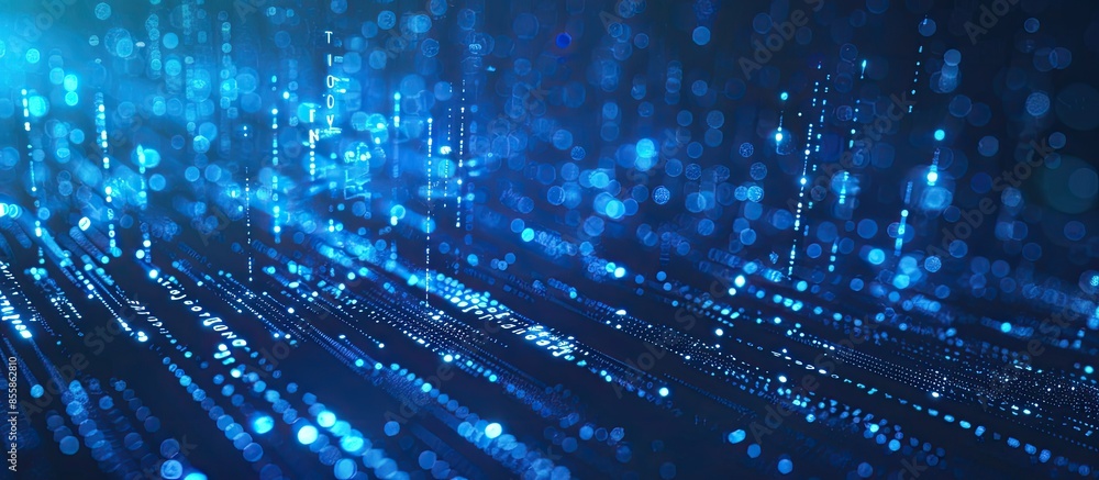 Poster Digital cyber space particles for head up display and User Interface background element. with copy space image. Place for adding text or design