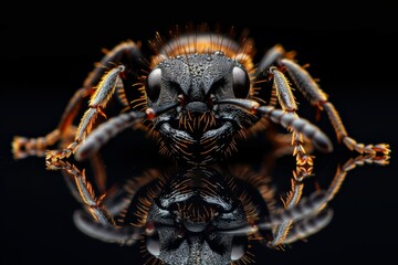 Fototapeta premium A Close-Up Look at a Black and Orange Ant
