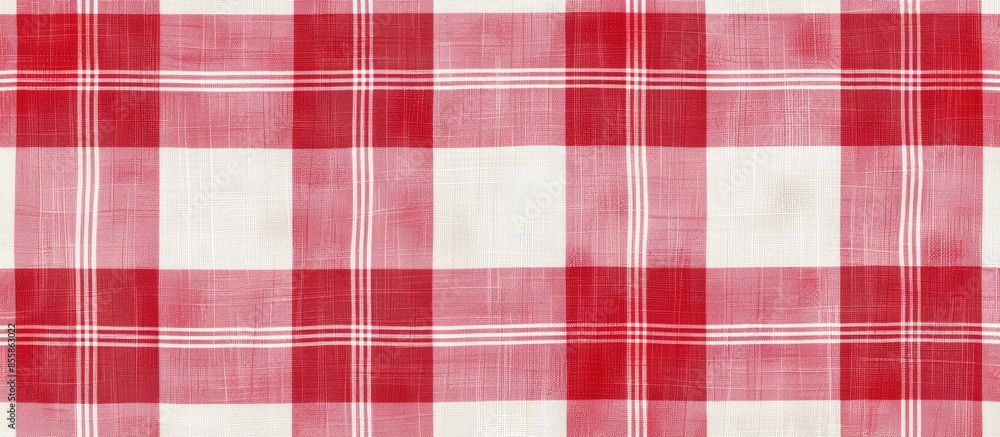 Aufkleber Seamless red checkered plaid fabric pattern texture. Modified stripes consisting of crossed horizontal and vertical lines.Seamless picnic pattern. Copy space image. Place for adding text or design