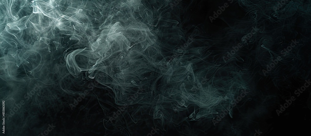 Aufkleber Abstract smoke texture over black. Fog in the darkness. with copy space image. Place for adding text or design