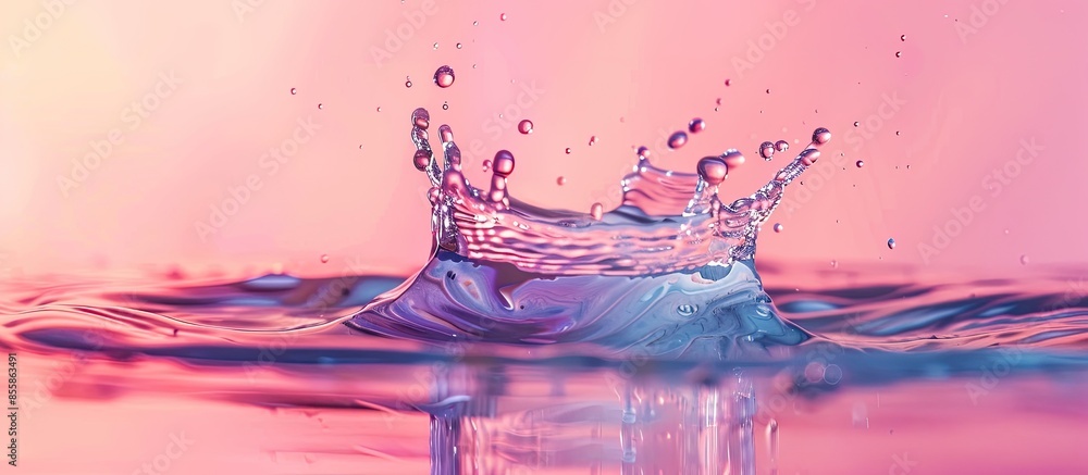 Fototapete water splash isolated on pastel background water abstract. with copy space image. place for adding t