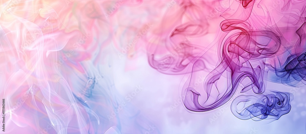 Poster abstract colorful smoke on pastel background, smoke background,colorful ink background. with copy sp