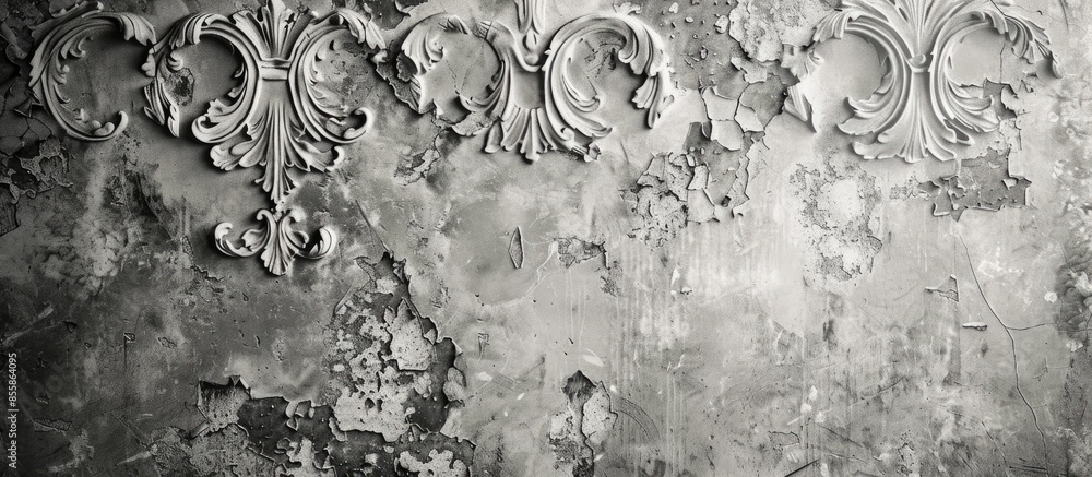 Aufkleber Unique pattern of an old plastered wall. with copy space image. Place for adding text or design