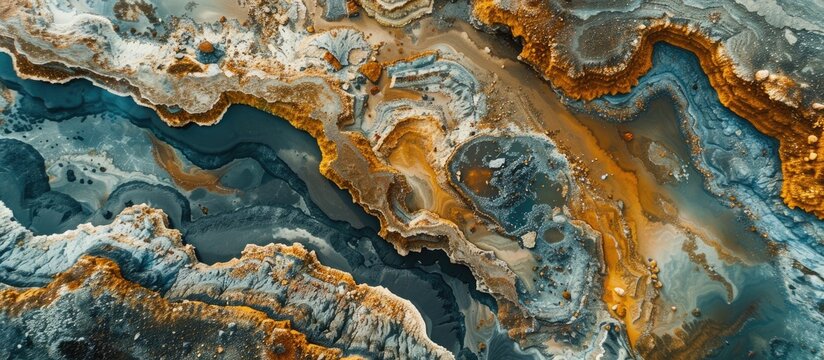 Not focused on the surface of nickel ore saprolite in open pit mines. with copy space image. Place for adding text or design