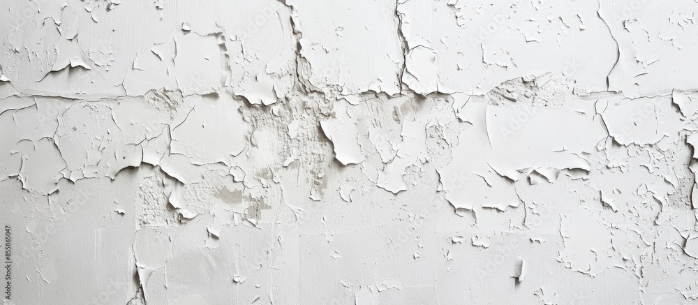 Poster wall of plasterboard in white paint, grunge texture, background for designers. with copy space image