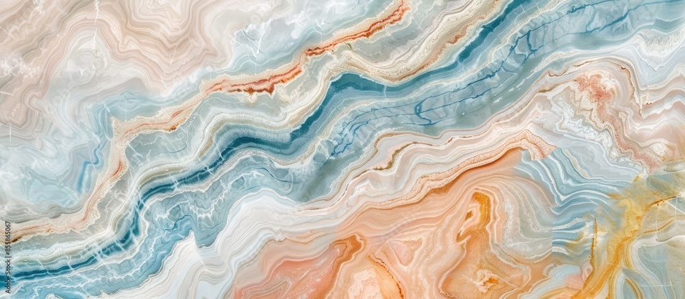Poster Colorful wave marble texture wall and floor decorative tiles design pattern texture background,. with copy space image. Place for adding text or design