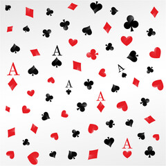 Playing cards symbols texture spades diamonds hearts clubs