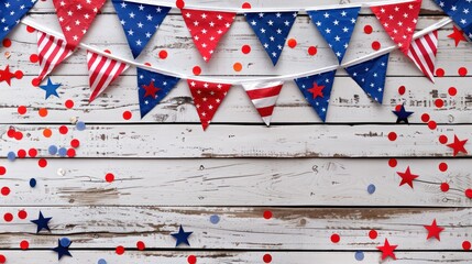 American Independence Day banner with empty copy space for text wide angle lens