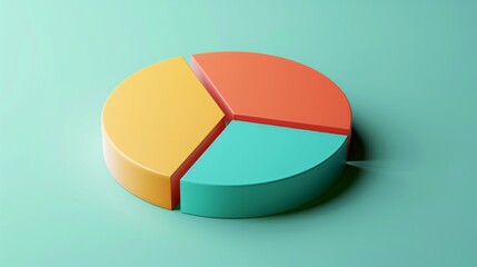 Obraz premium Colorful pie chart on pastel background