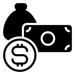 money icon, glyph icon style
