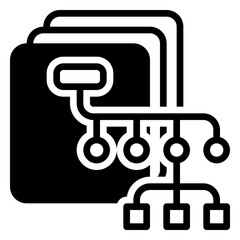 hierarchical structure icon, glyph icon style