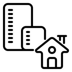building icon, line icon style