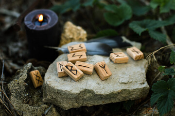 Berkan's rune is a symbol of rebirth, motherhood, healing, growth, painting. Mystical and magical ritual