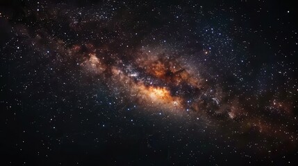 Naklejka premium Night sky filled with stars and the Milky Way galaxy