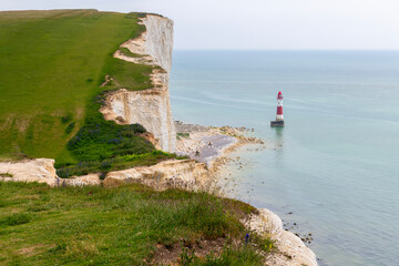 Beachy Head Lighthouse near Eastbourne in East Sussex, England	