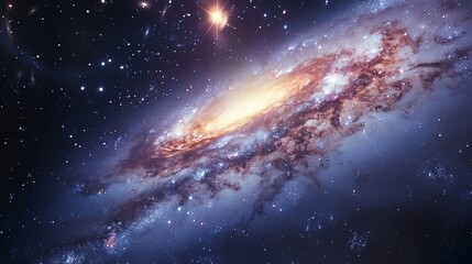 Naklejka premium Majestic Spiral Galaxy with Radiant Core