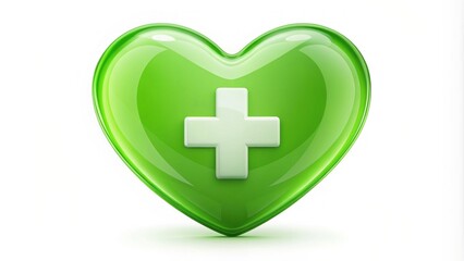 Fototapeta premium modern design of a green heart with medical cross, symbolizing health and organ donation