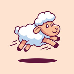 Fun Jumping Sheep Cartoon illustration