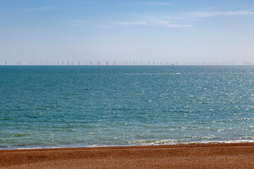 A view out over the ocean on a sunny day, at Brighton in Sussex