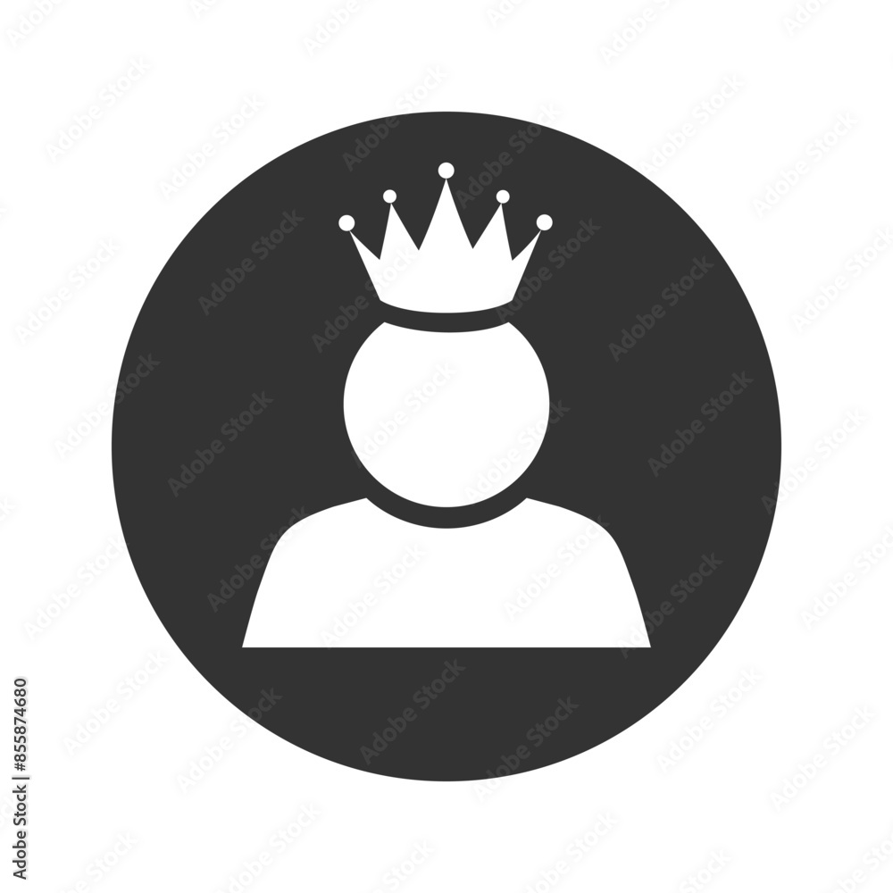 Poster king user icon logo design element. admin icon. administrator. crowned king sign. manager symbol. po