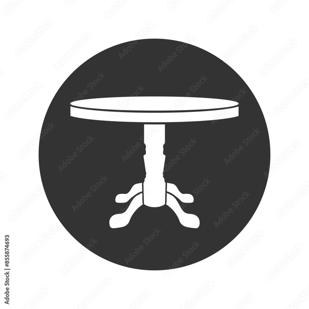 Poster round table vector icon in flat. vector