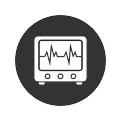 Cardiogram machine vector Solid Icon Design illustration. Medical Symbol on White background