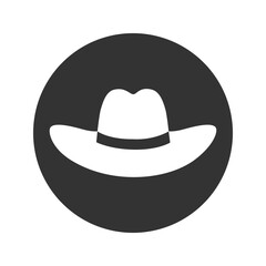 Cowboy Hat Logo Icon Flat style vector sign