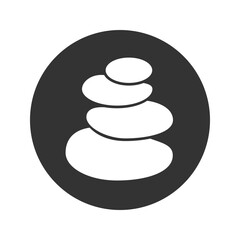 Stones pyramid icon, balance concept for spa massage, editable stroke vector illustration